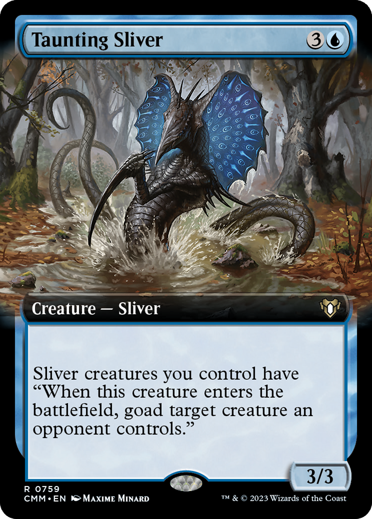 Taunting Sliver (Extended Art) [Commander Masters] | Fandemonia Ltd