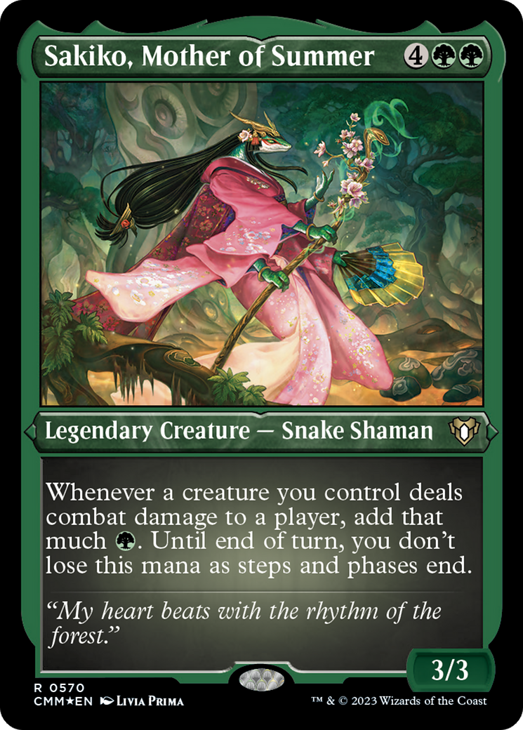 Sakiko, Mother of Summer (Foil Etched) [Commander Masters] | Fandemonia Ltd