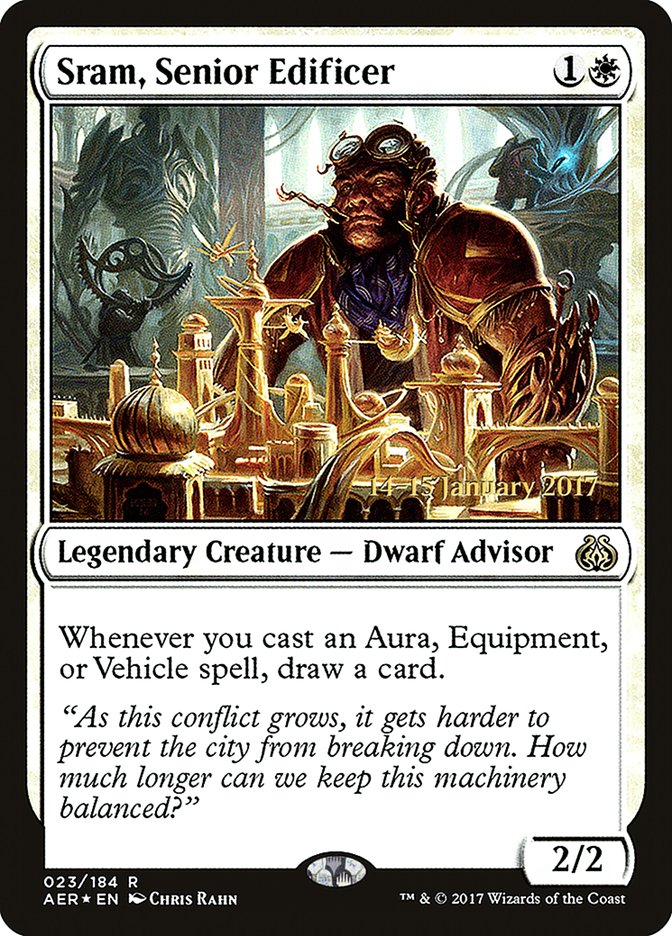 Sram, Senior Edificer [Aether Revolt Prerelease Promos] | Fandemonia Ltd