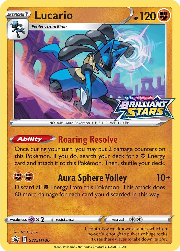 Lucario (SWSH186) (Prerelease Promo) [Sword & Shield: Black Star Promos] | Fandemonia Ltd