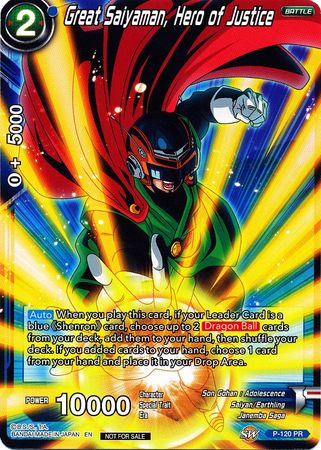 Great Saiyaman, Hero of Justice (Power Booster) (P-120) [Promotion Cards] | Fandemonia Ltd