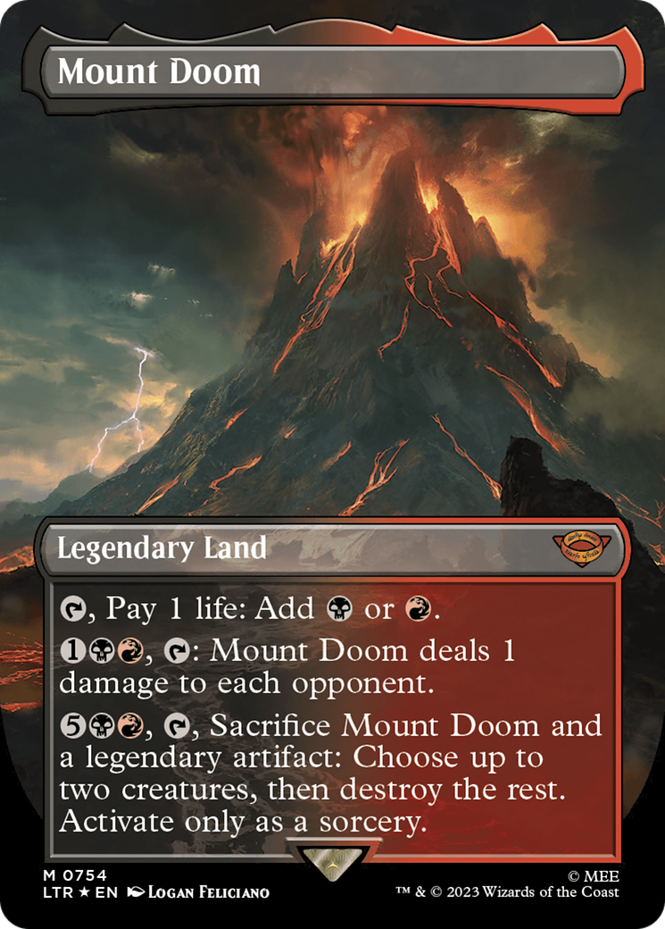 Mount Doom (Borderless) (Surge Foil) [The Lord of the Rings: Tales of Middle-Earth] | Fandemonia Ltd