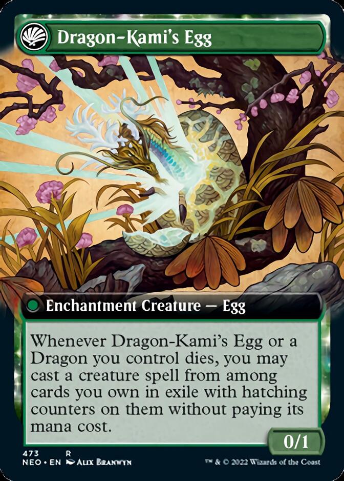 The Dragon-Kami Reborn // Dragon-Kami's Egg (Extended Art) [Kamigawa: Neon Dynasty] | Fandemonia Ltd