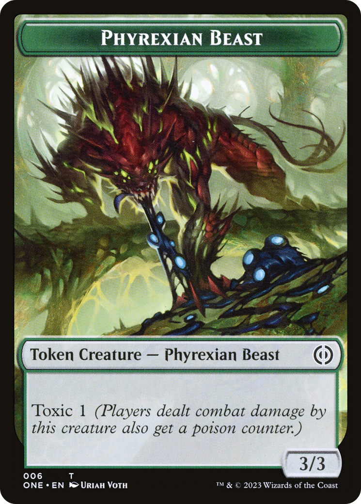 Phyrexian Beast Token [Phyrexia: All Will Be One Tokens] | Fandemonia Ltd