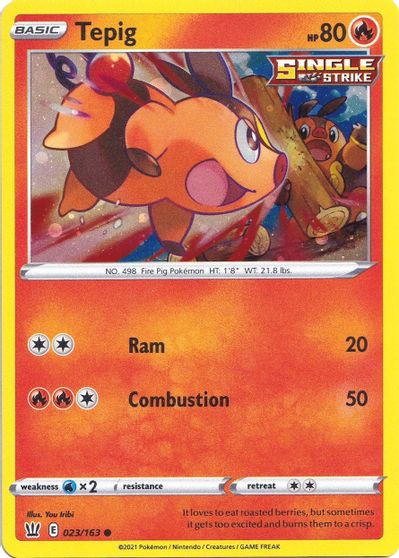 Tepig (023/163) (Cosmos Holo) [Sword & Shield: Battle Styles] | Fandemonia Ltd