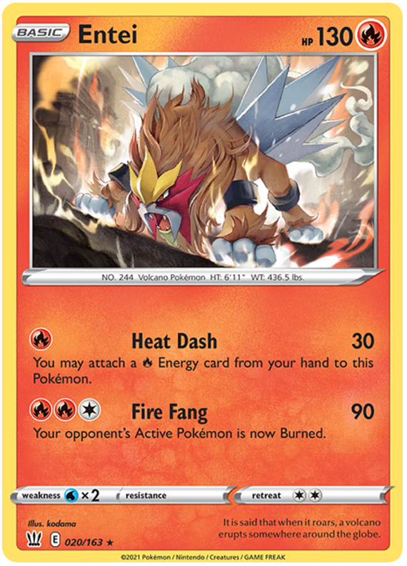 Entei (020/163) [Sword & Shield: Battle Styles] | Fandemonia Ltd