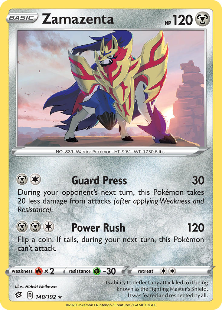 Zamazenta (140/192) (Cracked Ice Holo) (Theme Deck Exclusive) [Sword & Shield: Rebel Clash] | Fandemonia Ltd