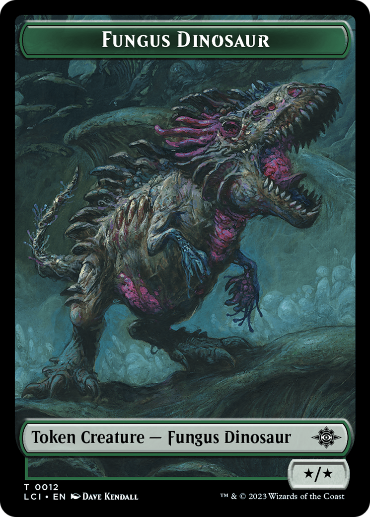 Fungus Dinosaur // Dinosaur (0001) Double-Sided Token [The Lost Caverns of Ixalan Tokens] | Fandemonia Ltd