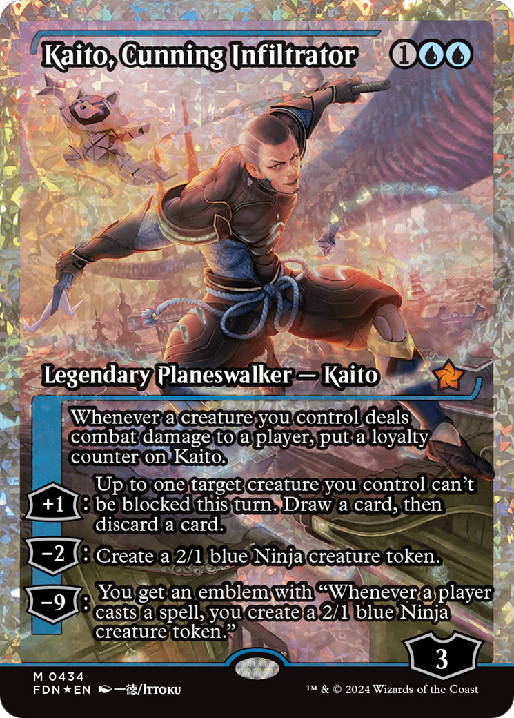 Kaito, Cunning Infiltrator (Showcase) (Frature Foil) [Foundations] | Fandemonia Ltd