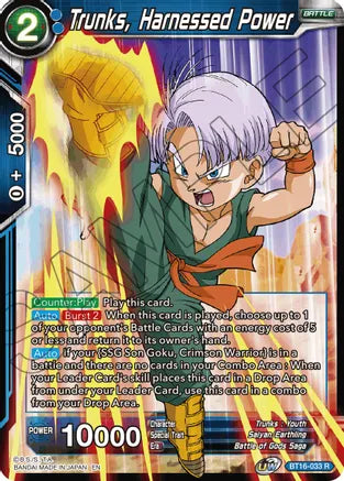 Trunks, Harnessed Power (BT16-033) [Realm of the Gods] | Fandemonia Ltd