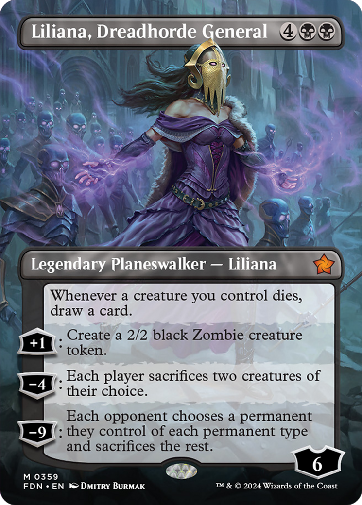 Liliana, Dreadhorde General (Borderless) [Foundations] | Fandemonia Ltd