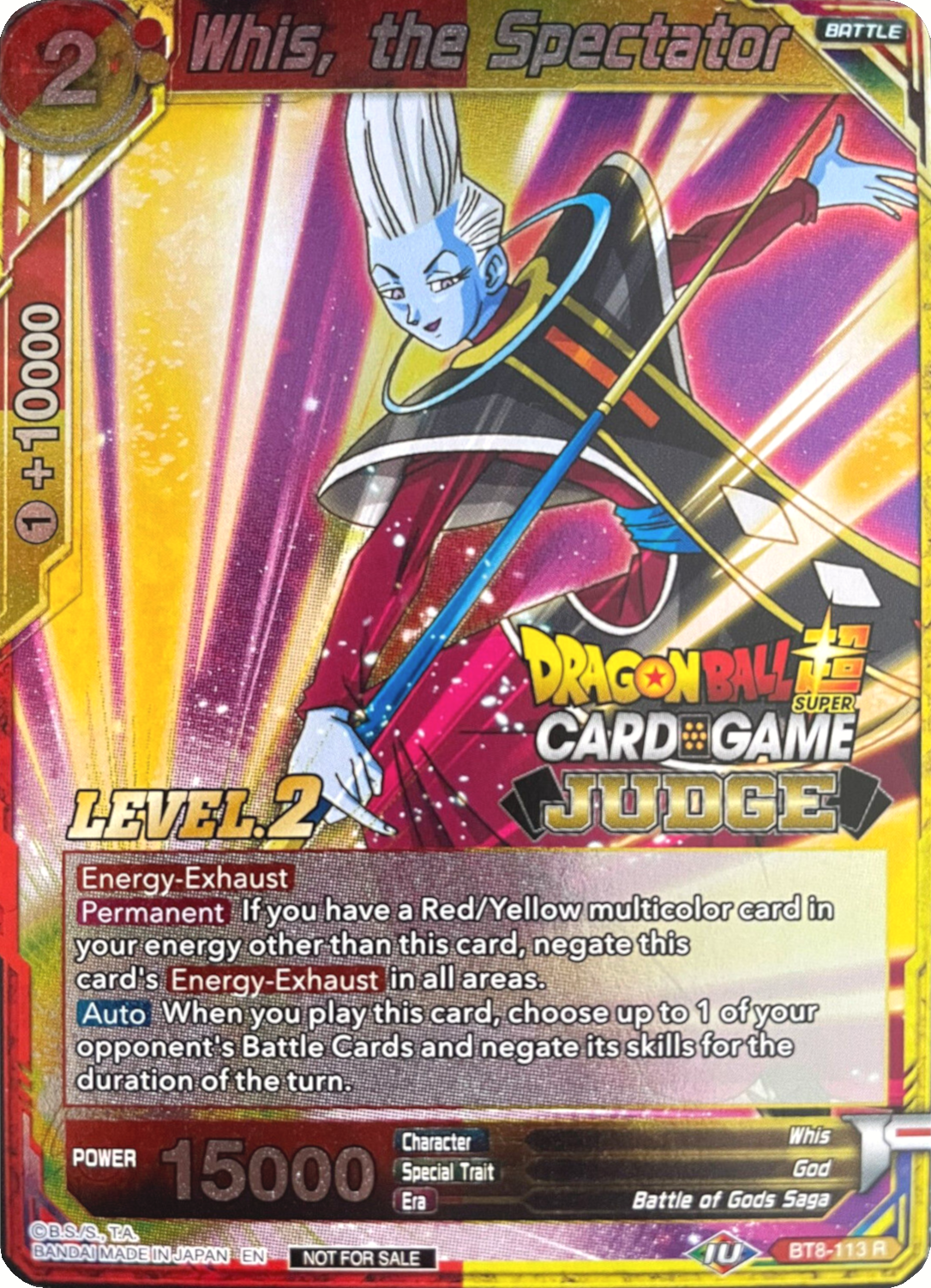 Whis, the Spectator (Level 2) (BT8-113) [Judge Promotion Cards] | Fandemonia Ltd