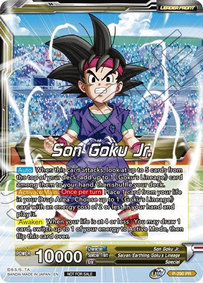 Son Goku Jr. // SS Son Goku Jr., Scion of the Lineage (Gold Stamped) (P-290) [Promotion Cards] | Fandemonia Ltd