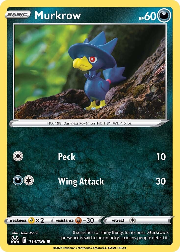 Murkrow (114/196) [Sword & Shield: Lost Origin] | Fandemonia Ltd