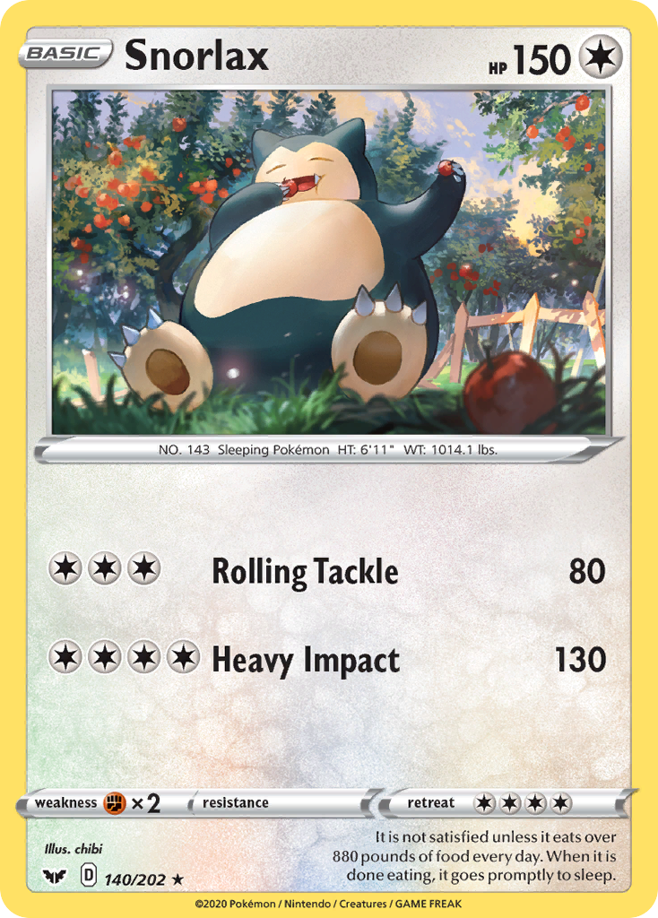 Snorlax (140/202) [Sword & Shield: Base Set] | Fandemonia Ltd