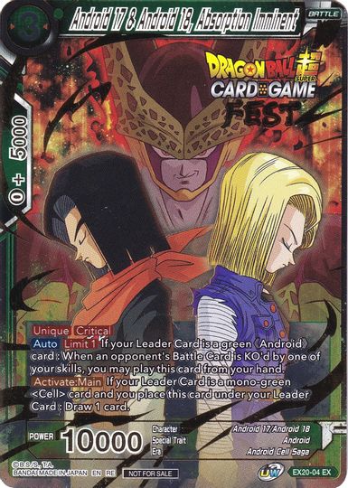 Android 17 & Android 18, Absorption Imminent (Card Game Fest 2022) (EX20-04) [Tournament Promotion Cards] | Fandemonia Ltd