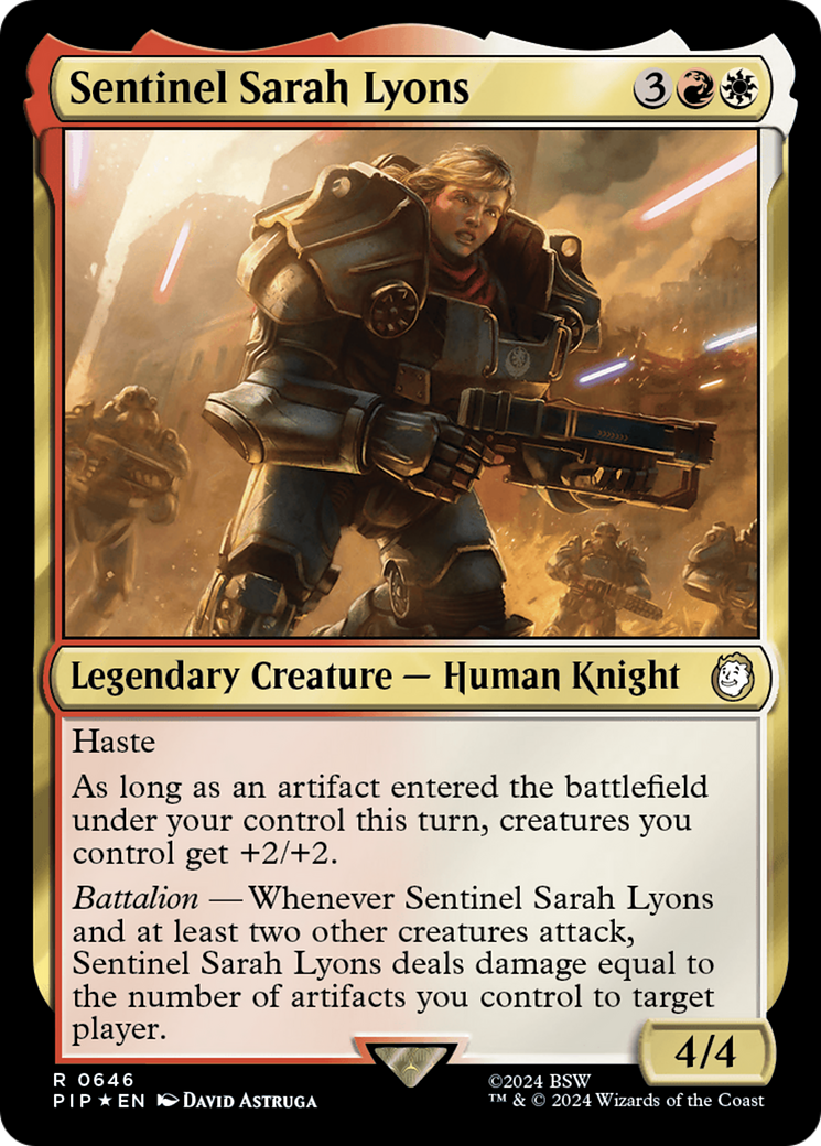 Sentinel Sarah Lyons (Surge Foil) [Fallout] | Fandemonia Ltd