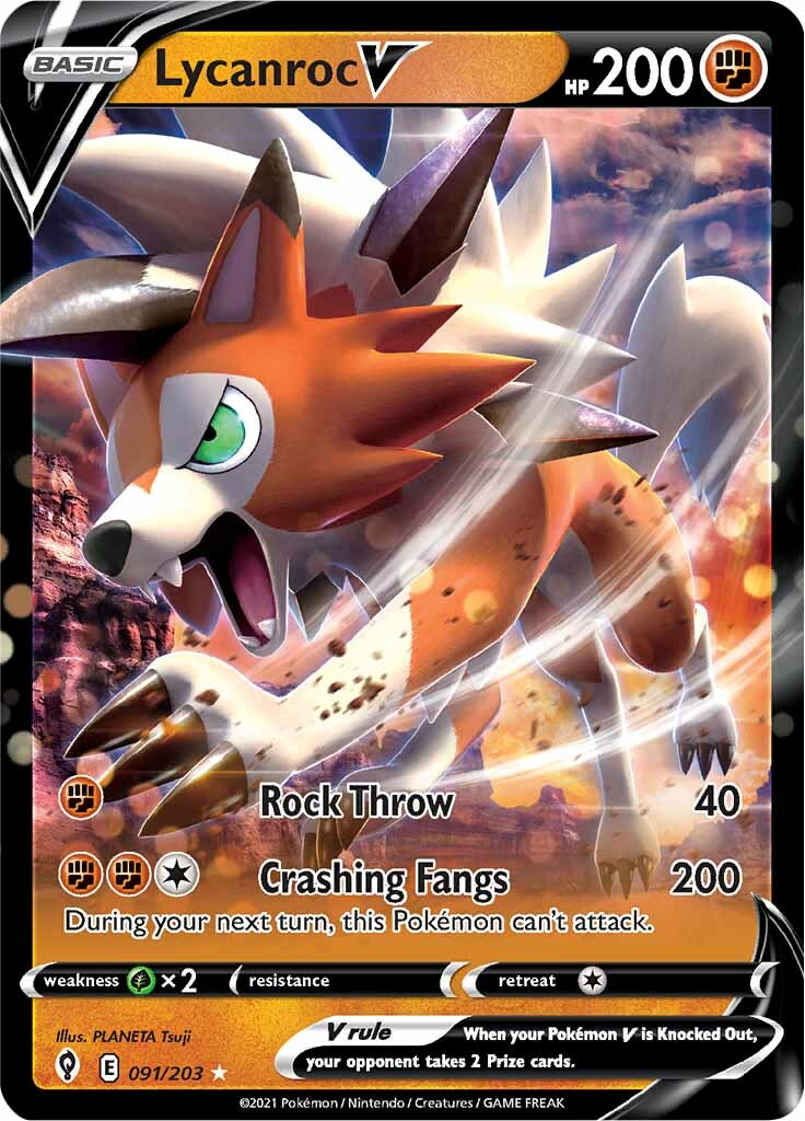 Lycanroc V (091/203) [Sword & Shield: Evolving Skies] | Fandemonia Ltd