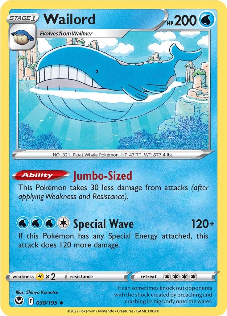 Wailord (038/195) [Sword & Shield: Silver Tempest] | Fandemonia Ltd