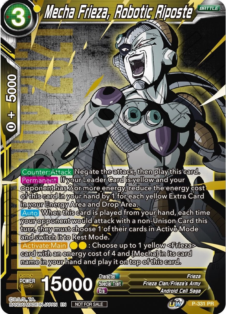 Mecha Frieza, Robotic Riposte (Gold Stamped) (P-331) [Tournament Promotion Cards] | Fandemonia Ltd