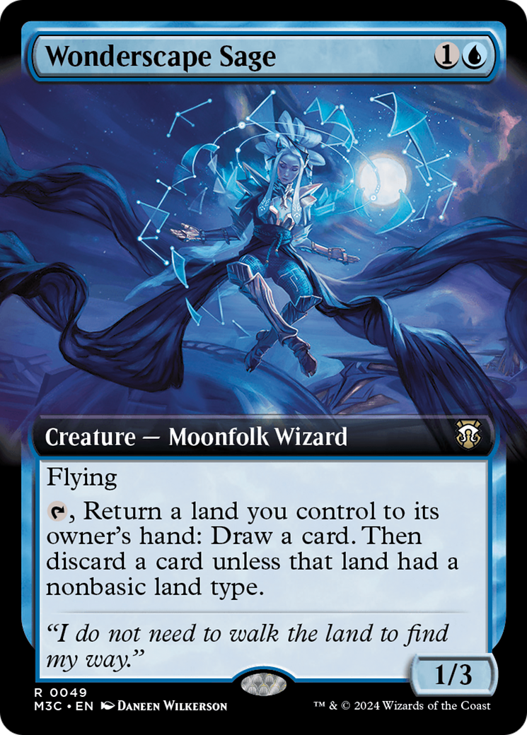 Wonderscape Sage (Extended Art) (Ripple Foil) [Modern Horizons 3 Commander] | Fandemonia Ltd