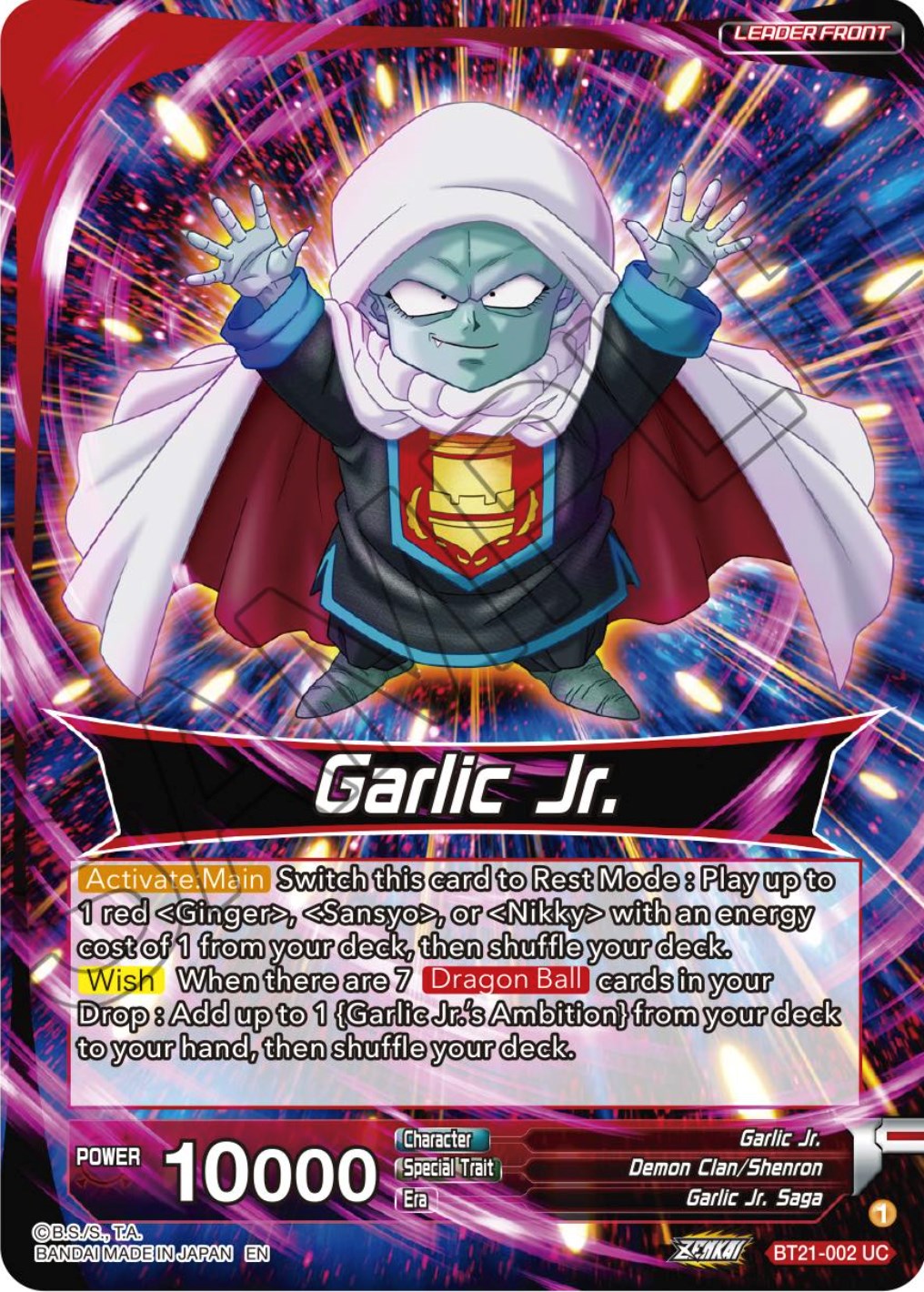 Garlic Jr. // Garlic Jr., Immortal Being (BT21-002) [Wild Resurgence] | Fandemonia Ltd