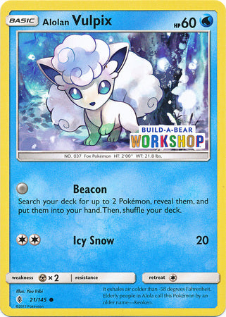 Alolan Vulpix (21/145) (Build A Bear Workshop Exclusive) [Sun & Moon: Guardians Rising] | Fandemonia Ltd