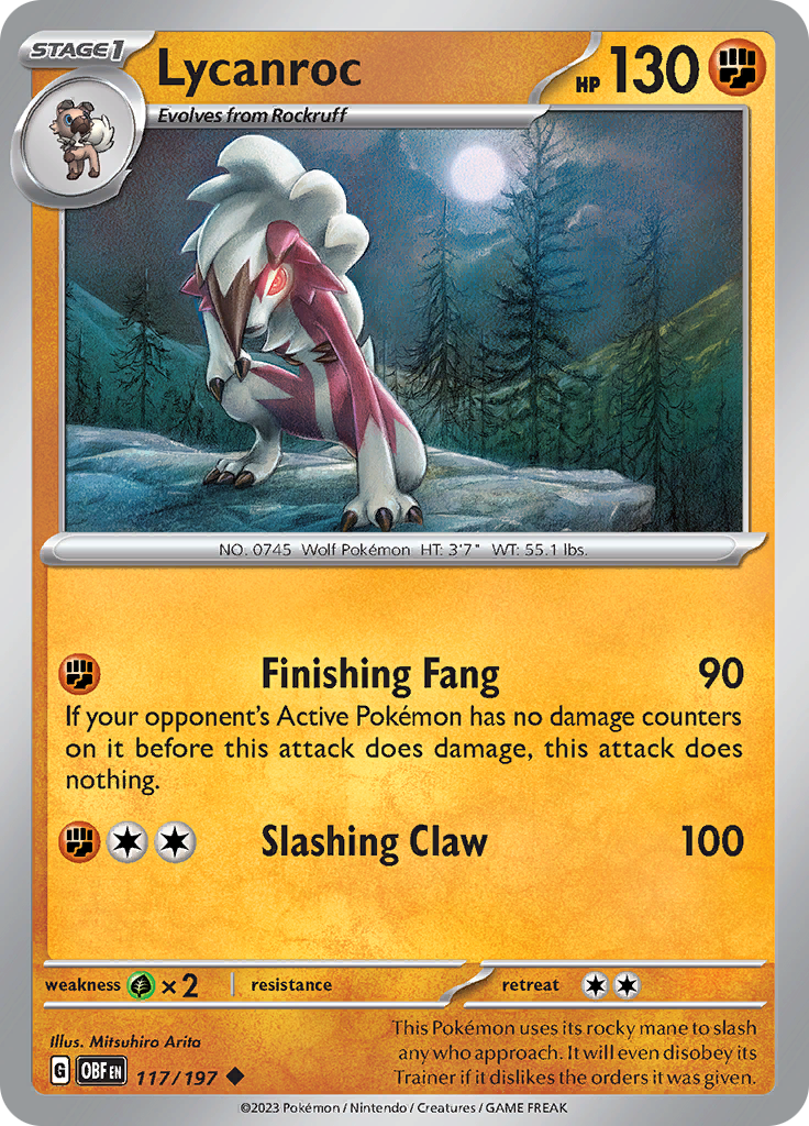 Lycanroc (117/197) [Scarlet & Violet: Obsidian Flames] | Fandemonia Ltd