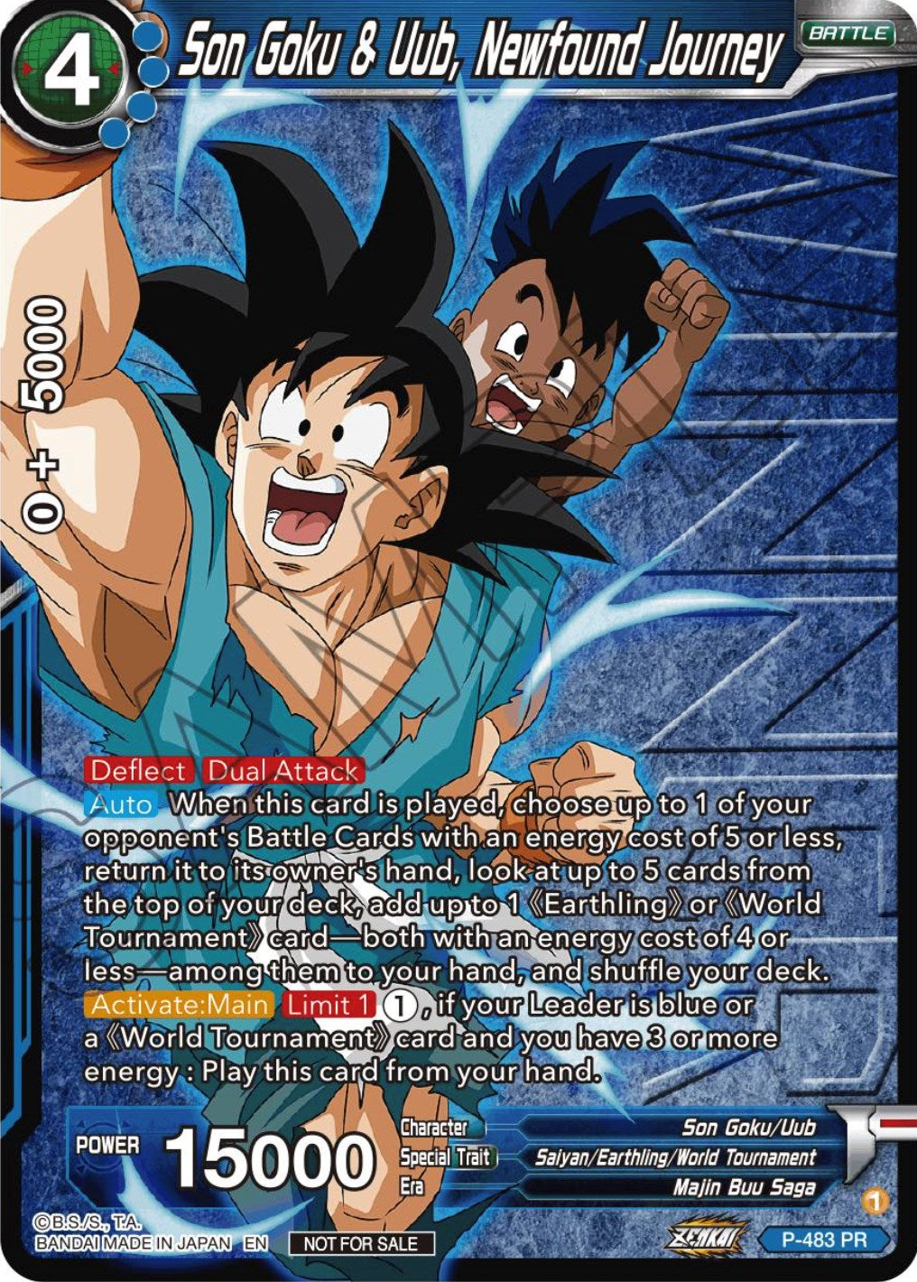 Son Goku & Uub, Newfound Journey (Zenkai Series Tournament Pack Vol.3 Winner) (P-483) [Tournament Promotion Cards] | Fandemonia Ltd