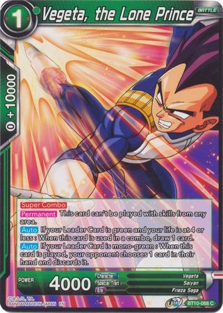 Vegeta, the Lone Prince (BT10-068) [Rise of the Unison Warrior 2nd Edition] | Fandemonia Ltd