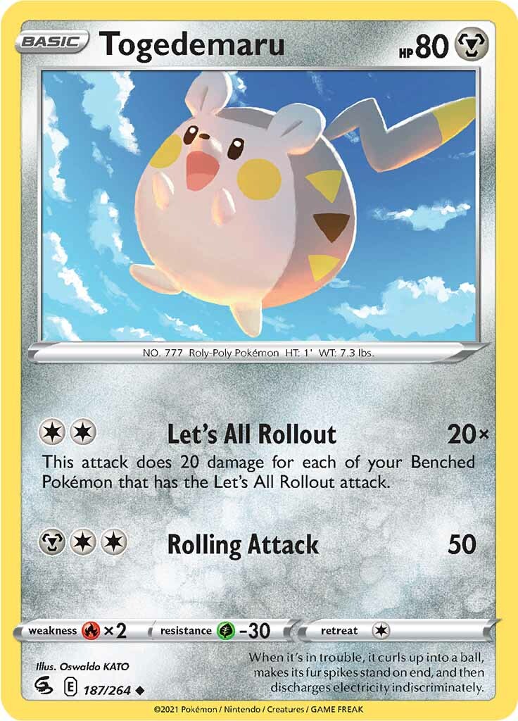 Togedemaru (187/264) [Sword & Shield: Fusion Strike] | Fandemonia Ltd