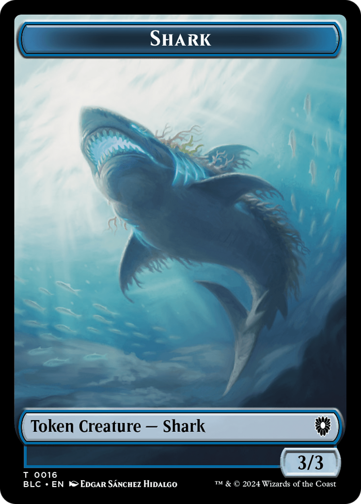 Elemental // Shark Double-Sided Token [Bloomburrow Commander Tokens] | Fandemonia Ltd