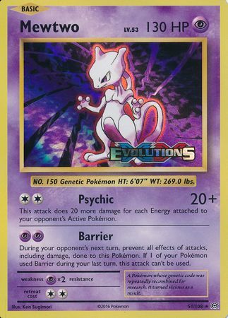 Mewtwo (51/108) (XY Evolutions Prerelease) [XY: Black Star Promos] | Fandemonia Ltd