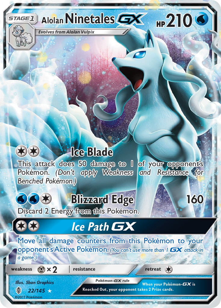 Alolan Ninetales GX (22/145) [Sun & Moon: Guardians Rising] | Fandemonia Ltd