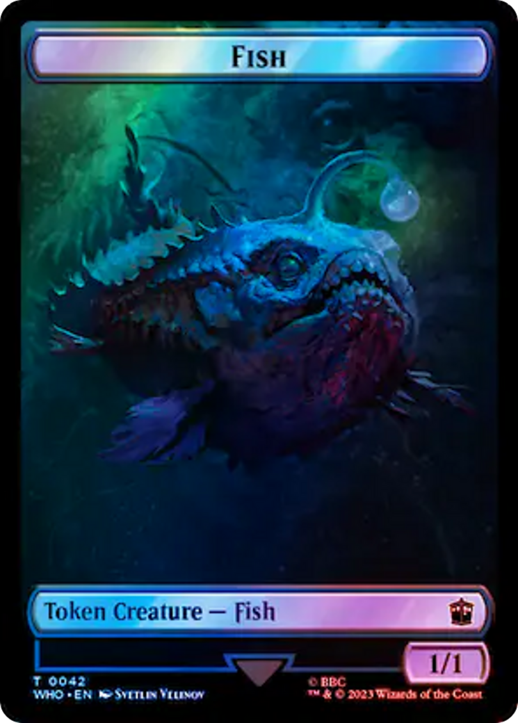 Fish // Alien Salamander Double-Sided Token (Surge Foil) [Doctor Who Tokens] | Fandemonia Ltd