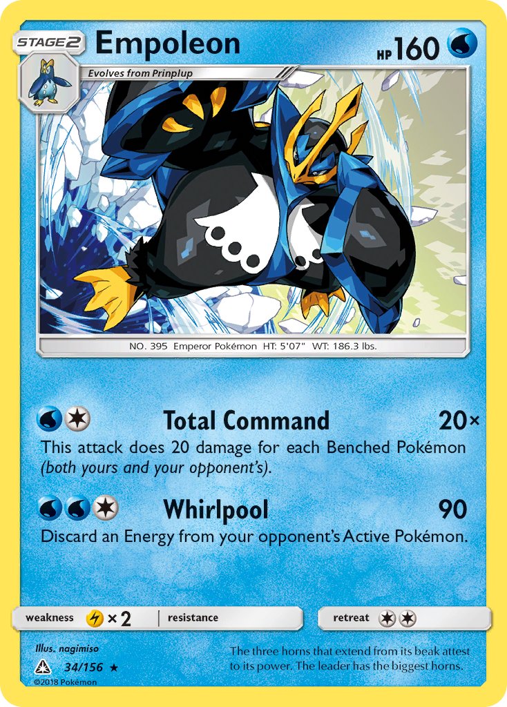 Empoleon (34/156) (Cracked Ice Holo) (Theme Deck Exclusive) [Sun & Moon: Ultra Prism] | Fandemonia Ltd