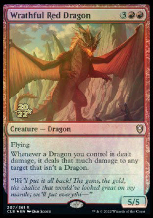 Wrathful Red Dragon [Commander Legends: Battle for Baldur's Gate Prerelease Promos] | Fandemonia Ltd