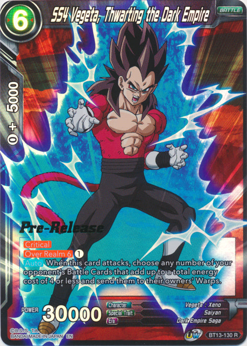 SS4 Vegeta, Thwarting the Dark Empire (BT13-130) [Supreme Rivalry Prerelease Promos] | Fandemonia Ltd