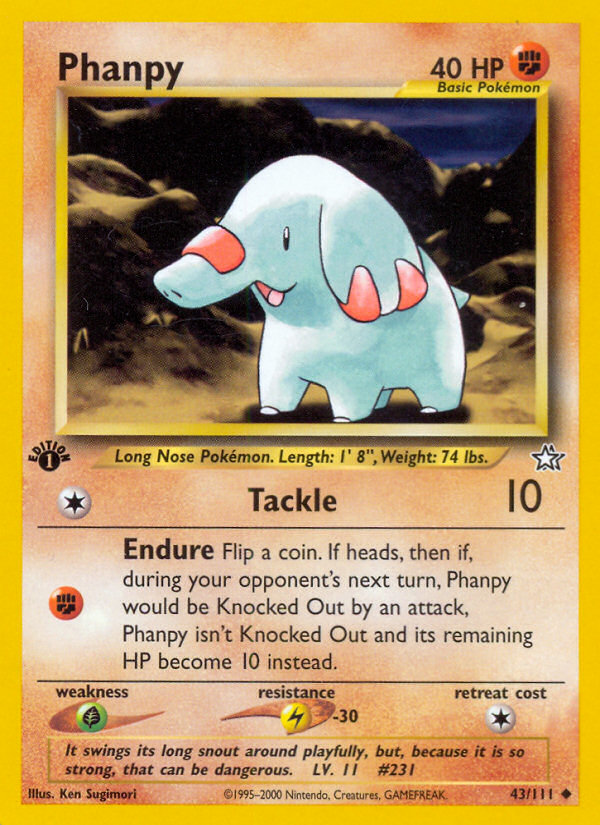 Phanpy (43/111) [Neo Genesis 1st Edition] | Fandemonia Ltd