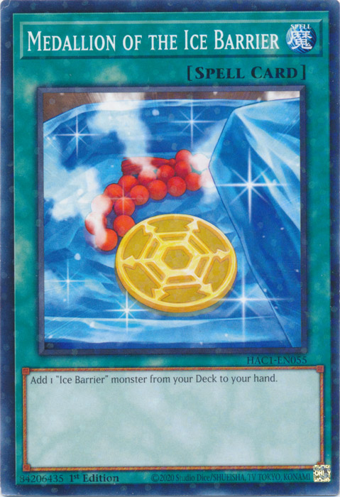 Medallion of the Ice Barrier (Duel Terminal) [HAC1-EN055] Parallel Rare | Fandemonia Ltd