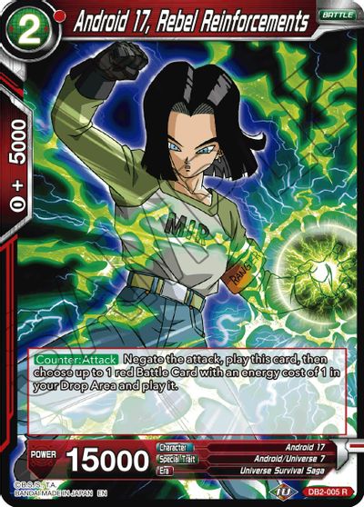 Android 17, Rebel Reinforcements (Reprint) (DB2-005) [Battle Evolution Booster] | Fandemonia Ltd