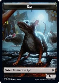 Rat // Food (17) Double-sided Token [Throne of Eldraine Tokens] | Fandemonia Ltd