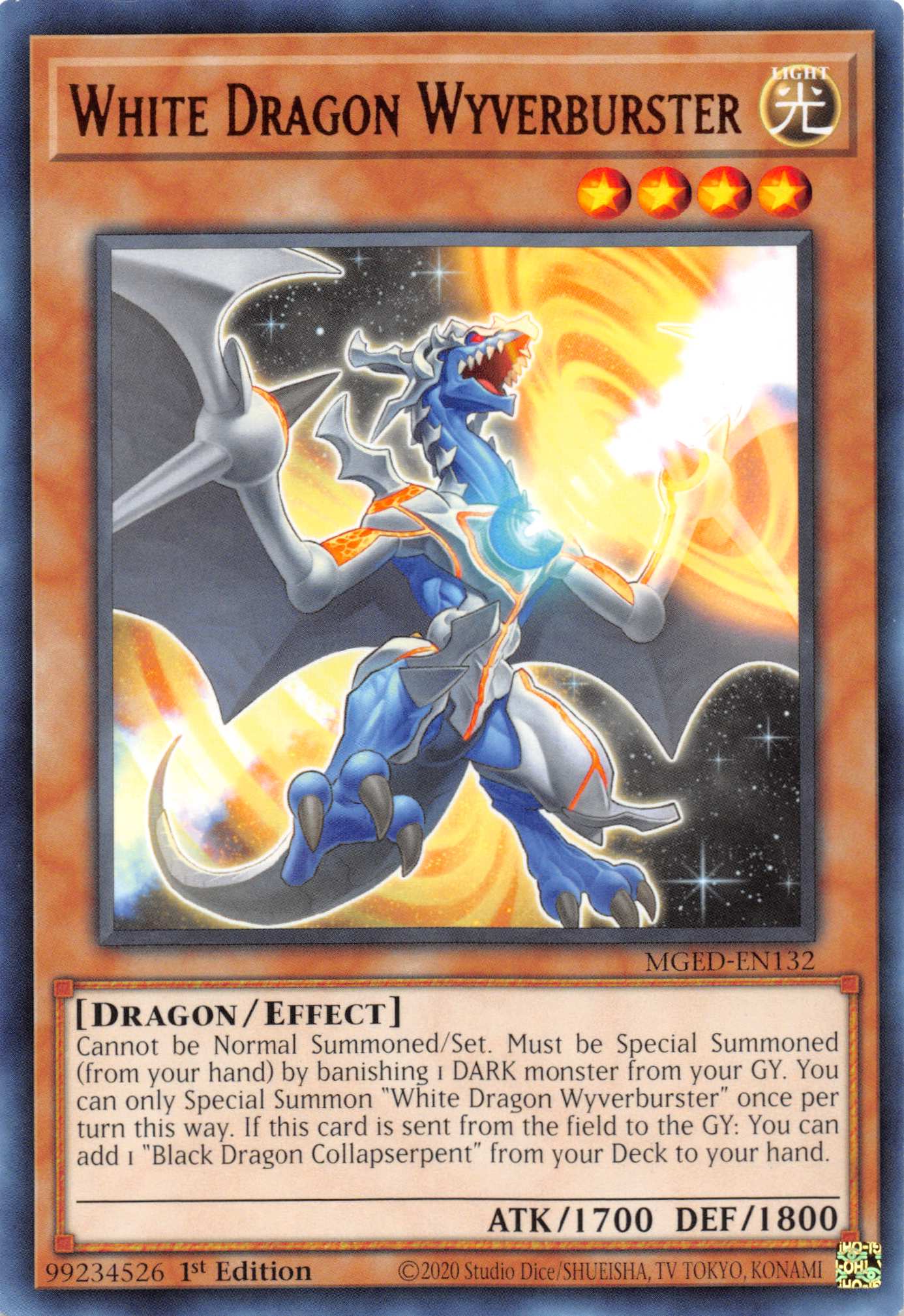 White Dragon Wyverburster [MGED-EN132] Rare | Fandemonia Ltd