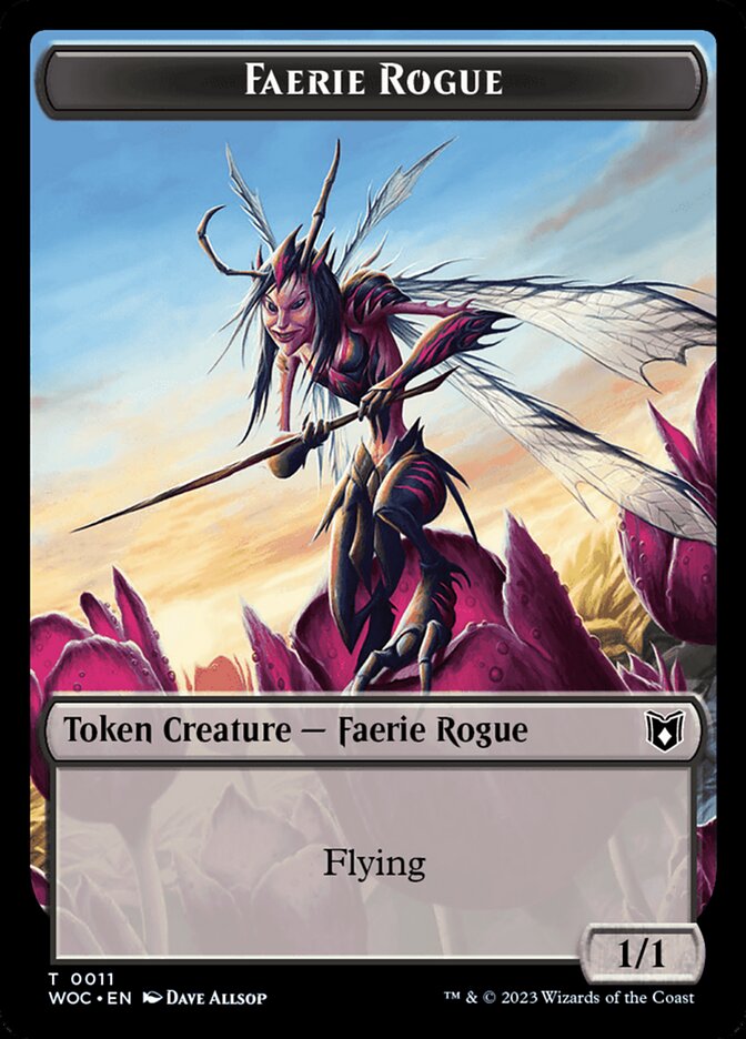 Faerie Rogue // Faerie (0011) Double-Sided Token [Wilds of Eldraine Commander Tokens] | Fandemonia Ltd