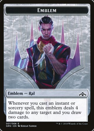 Emblem - Ral, Izzet Viceroy [Guilds of Ravnica Tokens] | Fandemonia Ltd