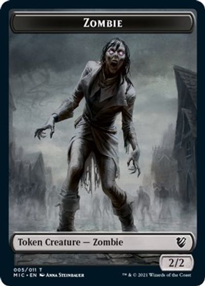 Zombie (005 MIC) // Zombie (005 MID) [Innistrad: Midnight Hunt Commander] | Fandemonia Ltd