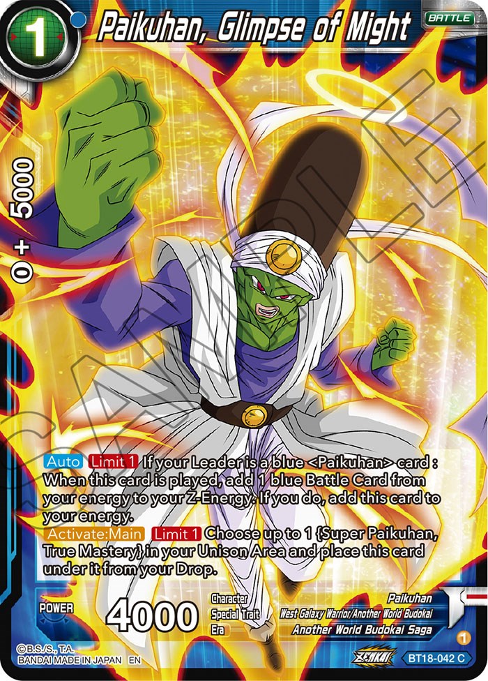 Paikuhan, Glimpse of Might (BT18-042) [Dawn of the Z-Legends] | Fandemonia Ltd