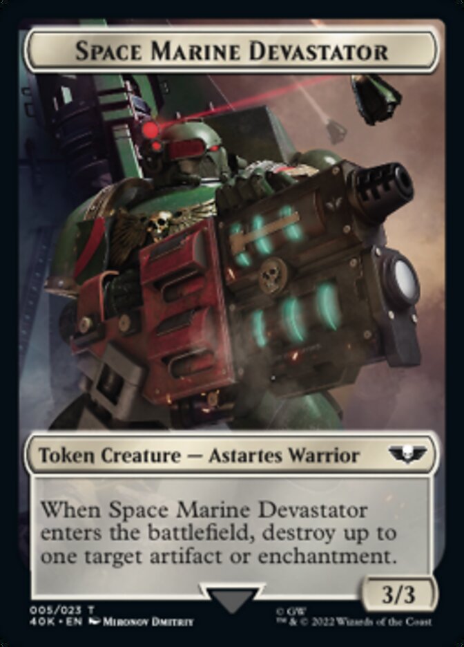 Soldier (002) // Space Marine Devastator Double-sided Token [Universes Beyond: Warhammer 40,000 Tokens] | Fandemonia Ltd