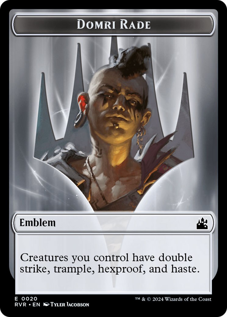 Goblin (0008) // Emblem - Domri Rade Double-Sided Token [Ravnica Remastered Tokens] | Fandemonia Ltd