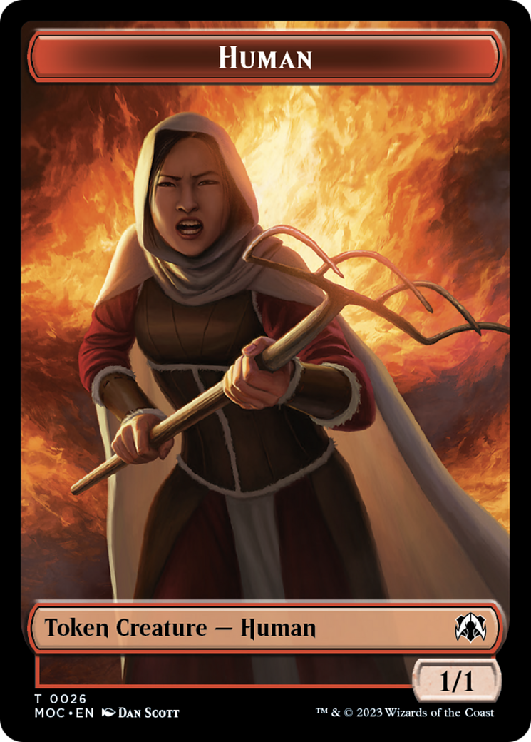 Tentacle // Human (26) Double-Sided Token [March of the Machine Commander Tokens] | Fandemonia Ltd